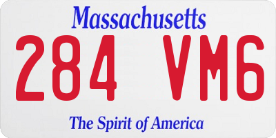 MA license plate 284VM6