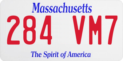 MA license plate 284VM7