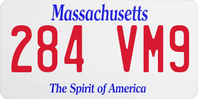 MA license plate 284VM9