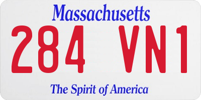 MA license plate 284VN1
