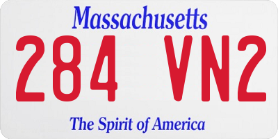 MA license plate 284VN2