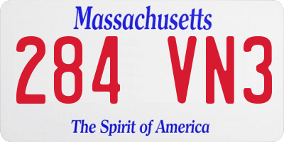 MA license plate 284VN3