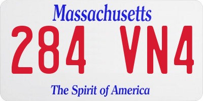 MA license plate 284VN4