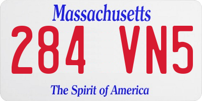 MA license plate 284VN5