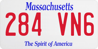 MA license plate 284VN6