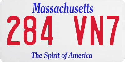 MA license plate 284VN7