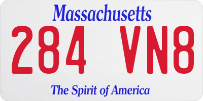 MA license plate 284VN8