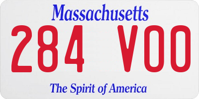 MA license plate 284VO0
