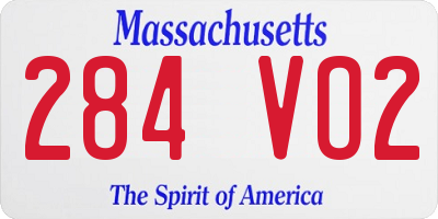 MA license plate 284VO2