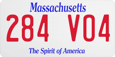 MA license plate 284VO4