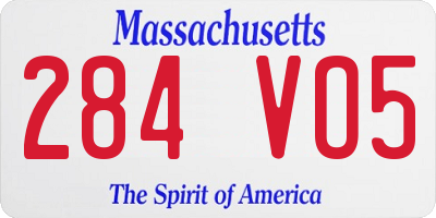 MA license plate 284VO5