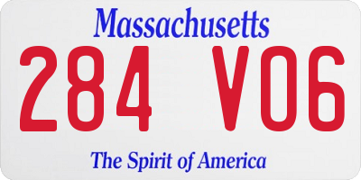 MA license plate 284VO6