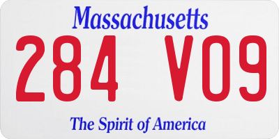 MA license plate 284VO9