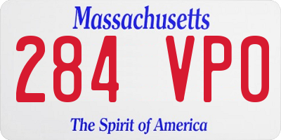 MA license plate 284VP0