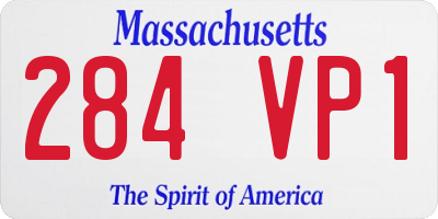 MA license plate 284VP1