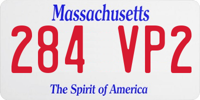 MA license plate 284VP2