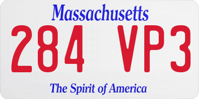 MA license plate 284VP3