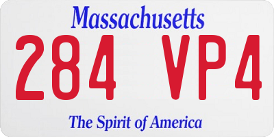 MA license plate 284VP4