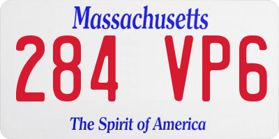 MA license plate 284VP6