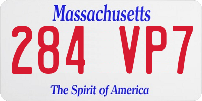 MA license plate 284VP7