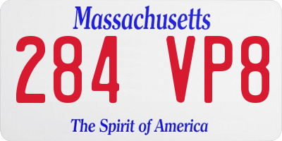 MA license plate 284VP8