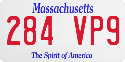 MA license plate 284VP9