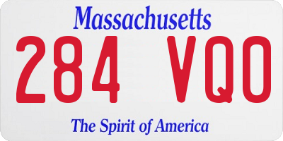 MA license plate 284VQ0