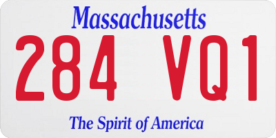MA license plate 284VQ1