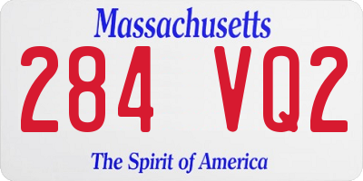 MA license plate 284VQ2