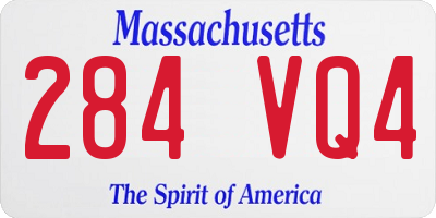 MA license plate 284VQ4