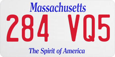 MA license plate 284VQ5