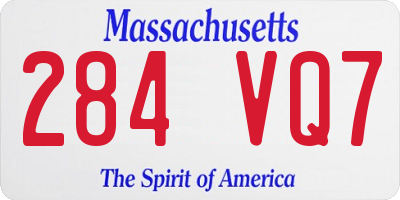 MA license plate 284VQ7