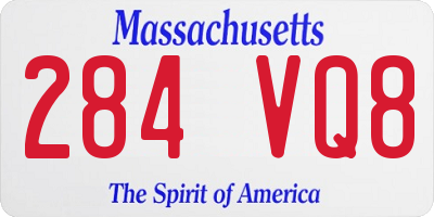 MA license plate 284VQ8