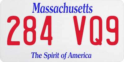 MA license plate 284VQ9