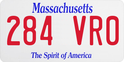 MA license plate 284VR0