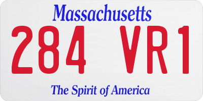 MA license plate 284VR1