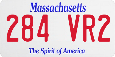 MA license plate 284VR2