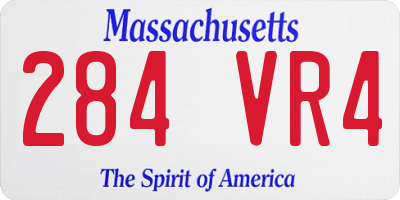 MA license plate 284VR4