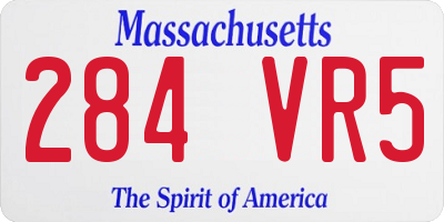 MA license plate 284VR5