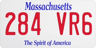 MA license plate 284VR6