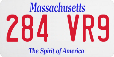 MA license plate 284VR9