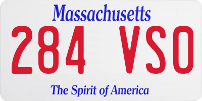 MA license plate 284VS0