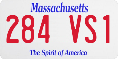 MA license plate 284VS1