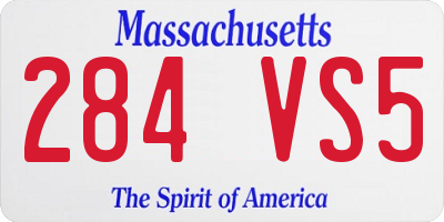 MA license plate 284VS5