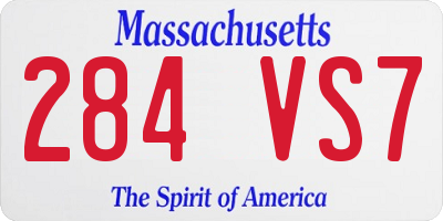MA license plate 284VS7
