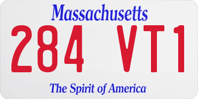 MA license plate 284VT1