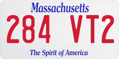 MA license plate 284VT2