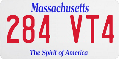 MA license plate 284VT4