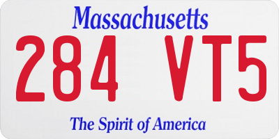 MA license plate 284VT5