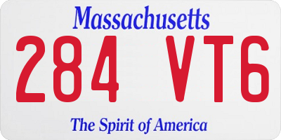 MA license plate 284VT6